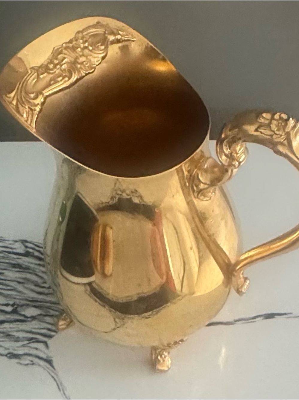 Ornate Gold Creamer Pitcher - Decorative Coffee & Tea Accessory
